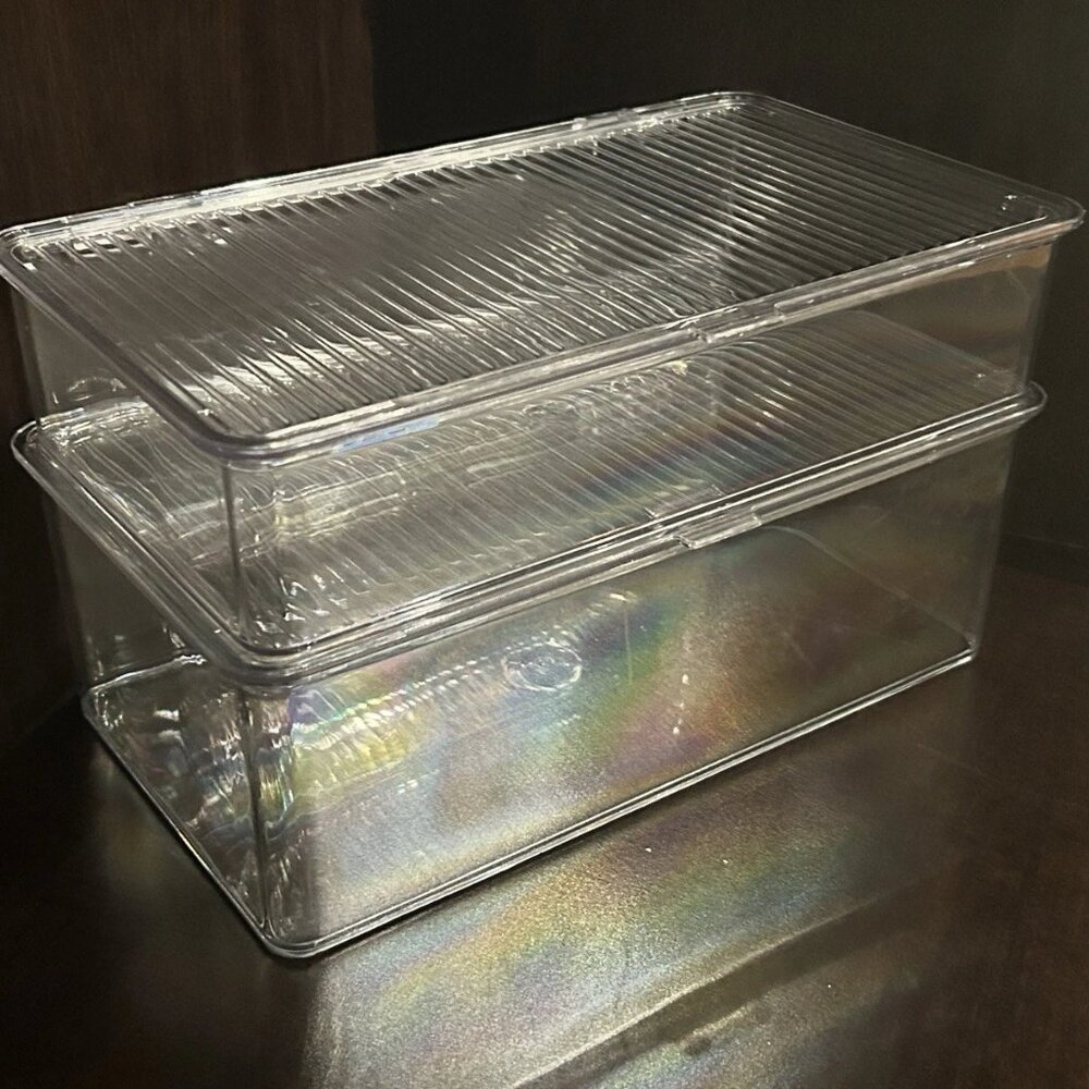 iDesign Hinged-Lid Stackable Boxes (Small and Large)